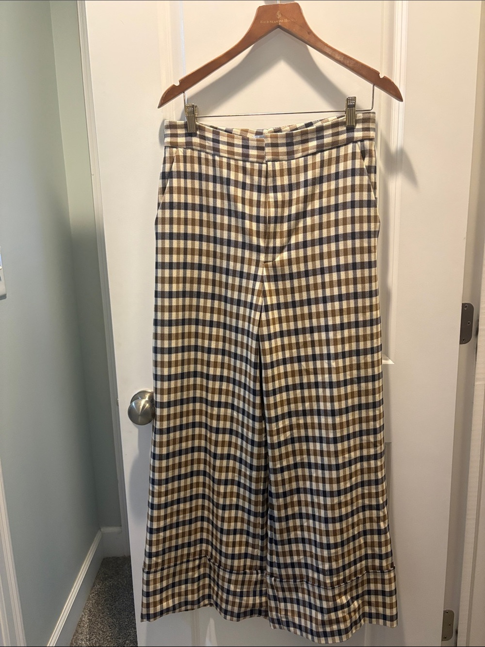 ANTONIO MELANI Plaid Wide-Leg  size 8